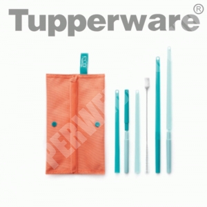 Tupperware Öko+ Szívószál szett /4db szívószál+tisztító kefe+tok/