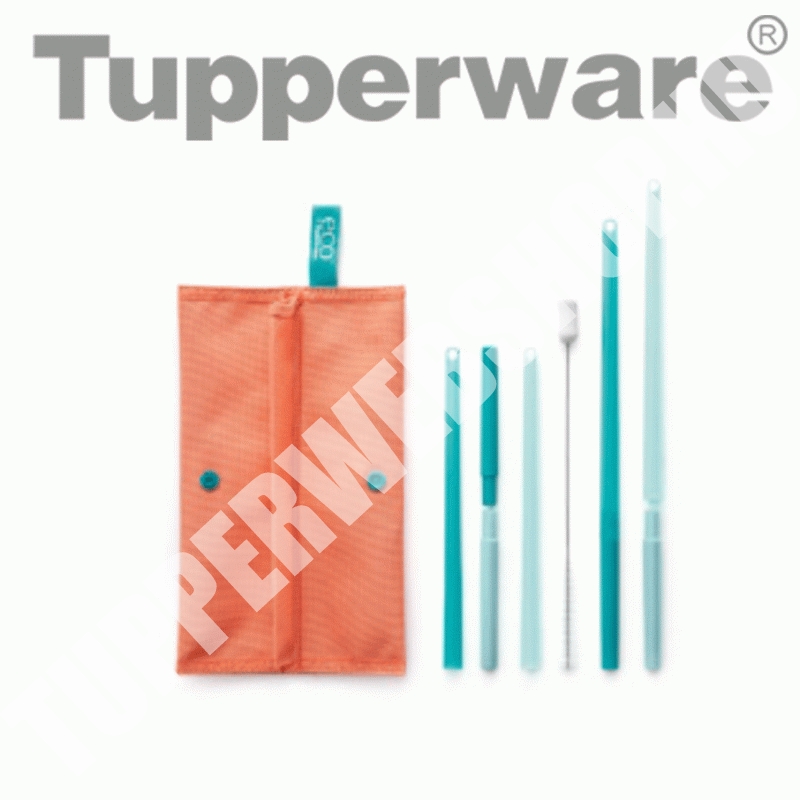 Tupperware Öko+ Szívószál szett /4db szívószál+tisztító kefe+tok/